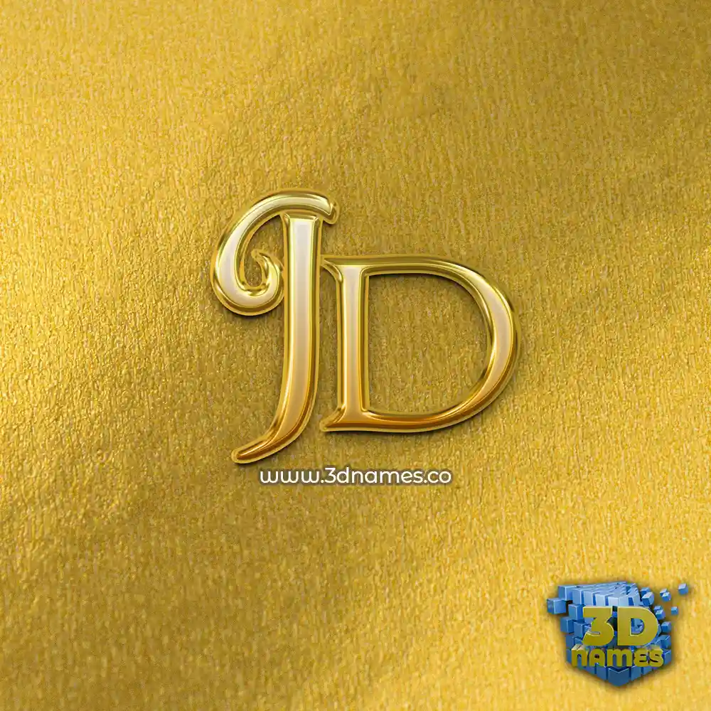 jd in All Gold style - 3D name wallpaper