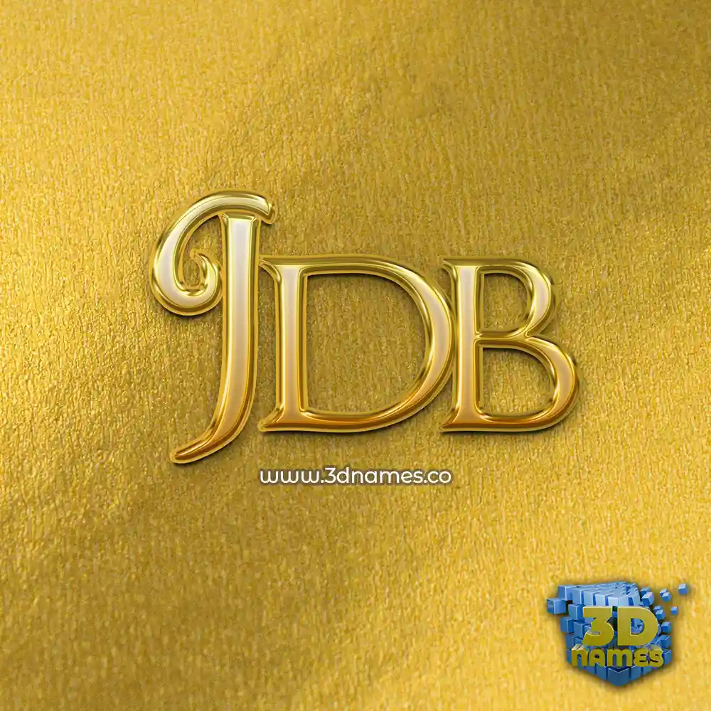 jdb in All Gold style - 3D name wallpaper