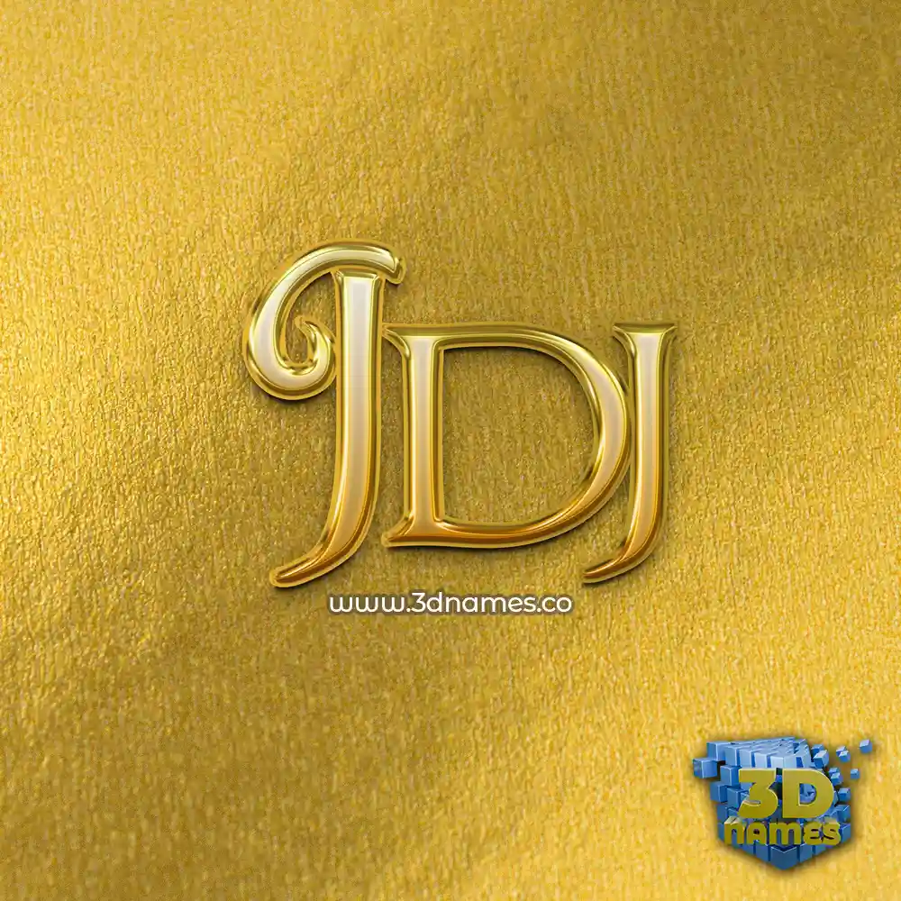 jdj in All Gold style - 3D name wallpaper
