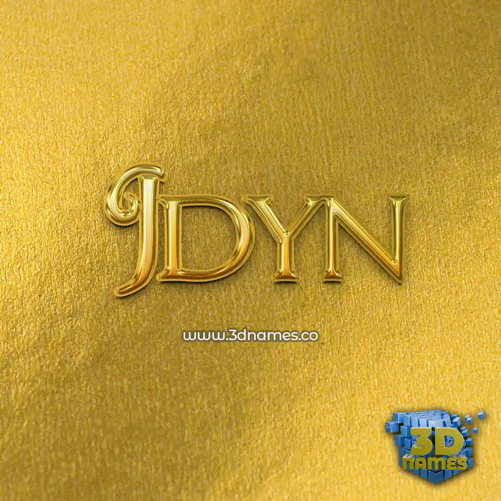 jdyn in All Gold style - 3D name wallpaper