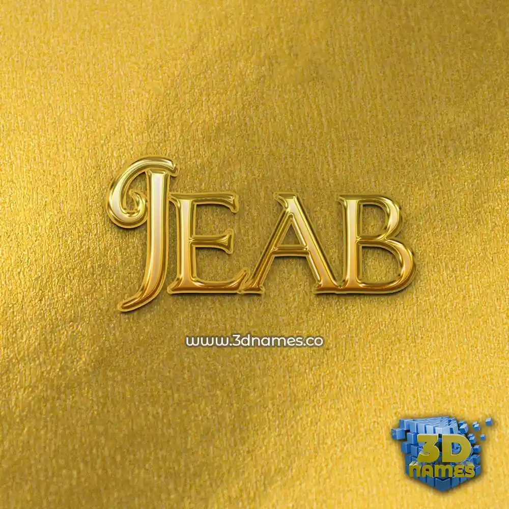 jeab in All Gold style - 3D name wallpaper