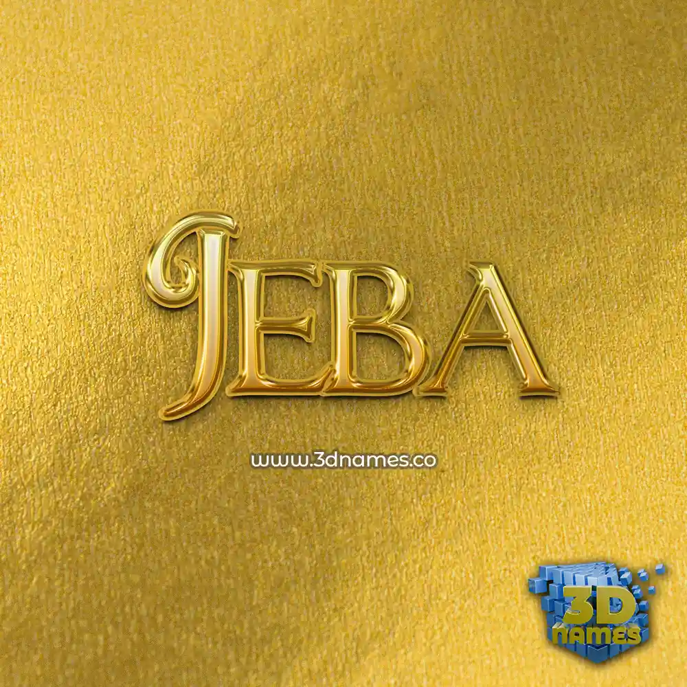 jeba in All Gold style - 3D name wallpaper