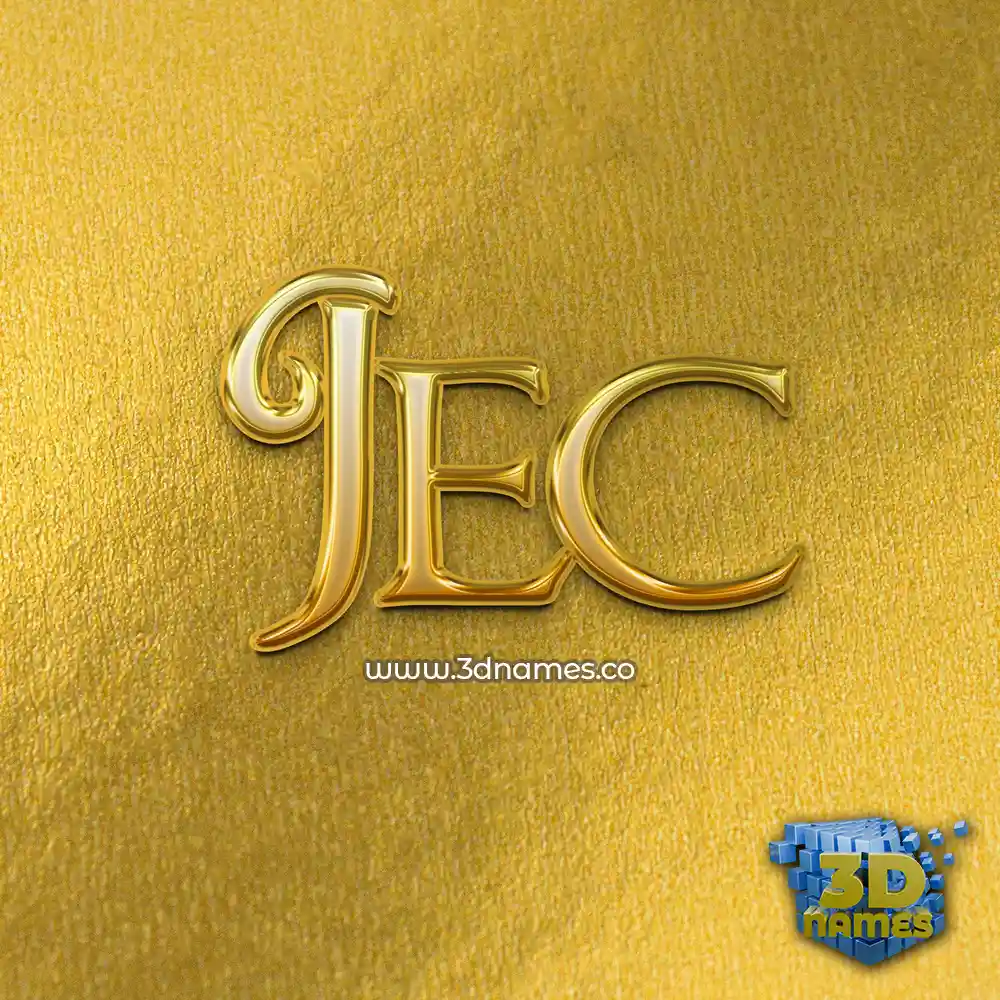jec in All Gold style - 3D name wallpaper