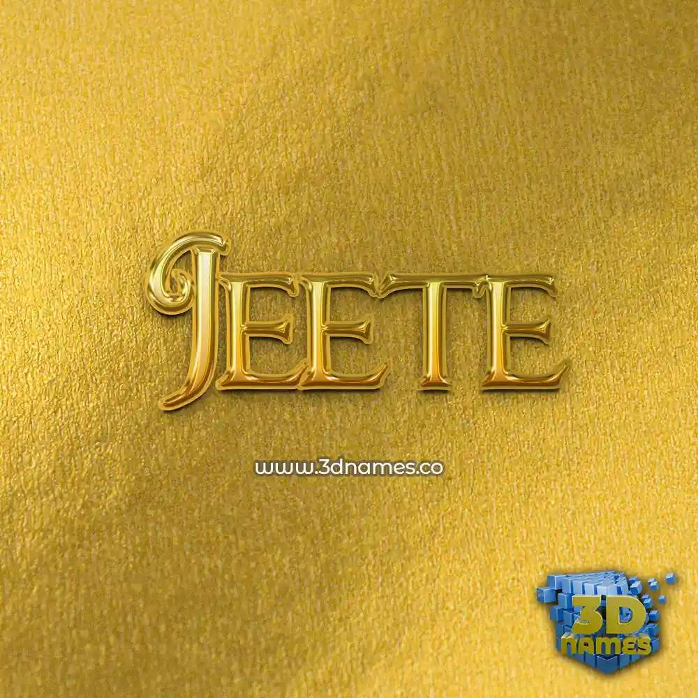 jeete in All Gold style - 3D name wallpaper