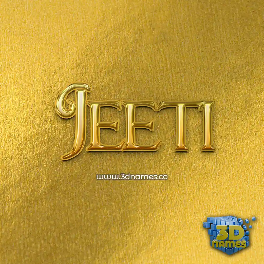 jeeti in All Gold style - 3D name wallpaper