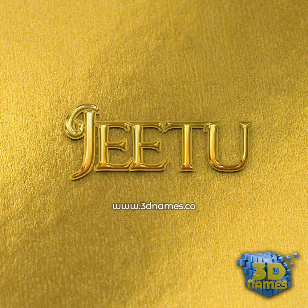 jeetu in All Gold style - 3D name wallpaper