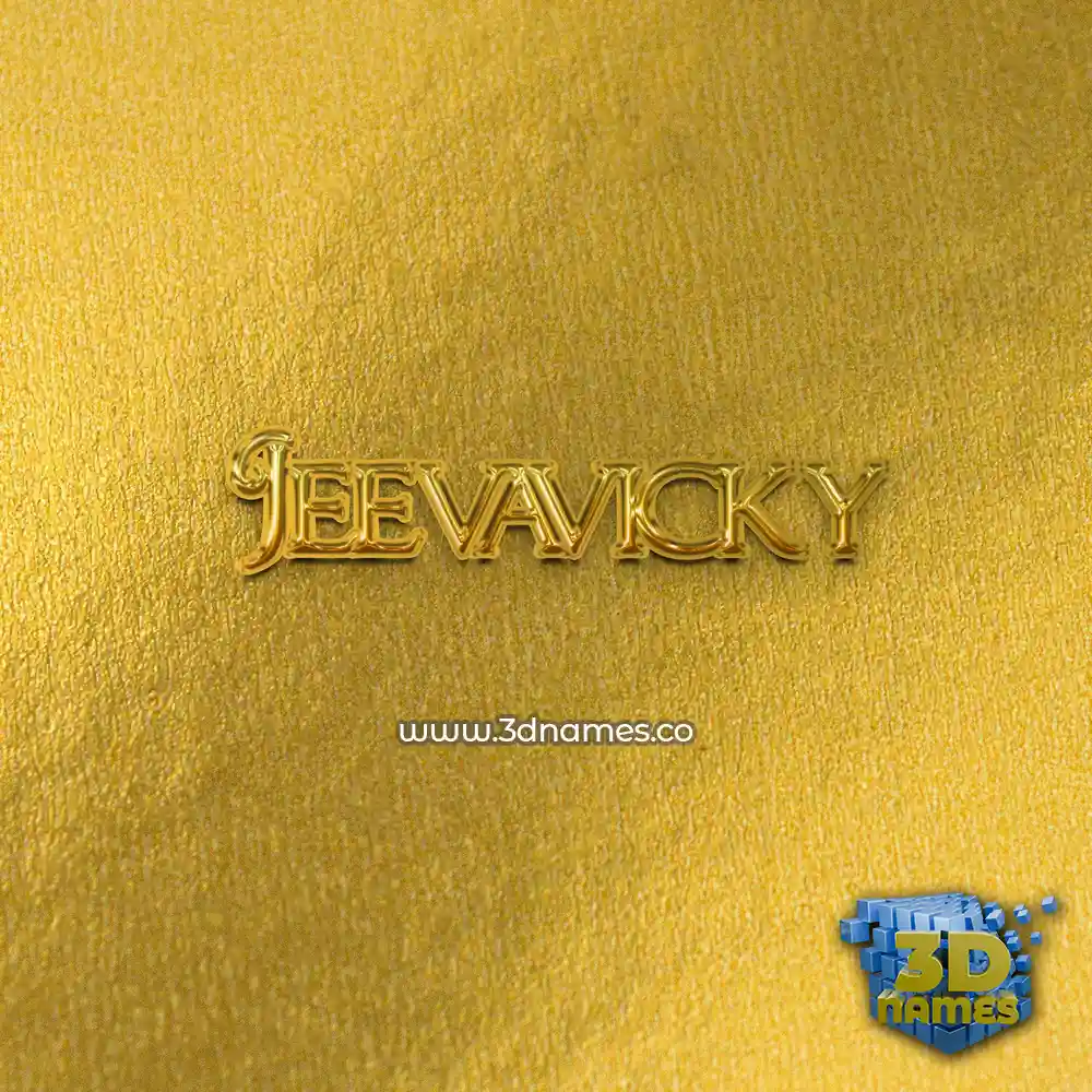 jeevavicky in All Gold style - 3D name wallpaper