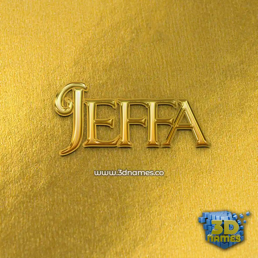 jeffa in All Gold style - 3D name wallpaper
