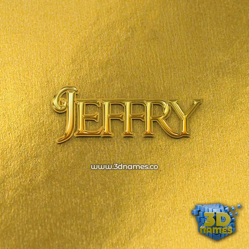 jeffry in All Gold style - 3D name wallpaper