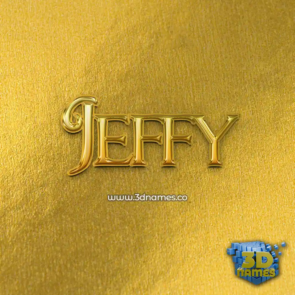 jeffy in All Gold style - 3D name wallpaper