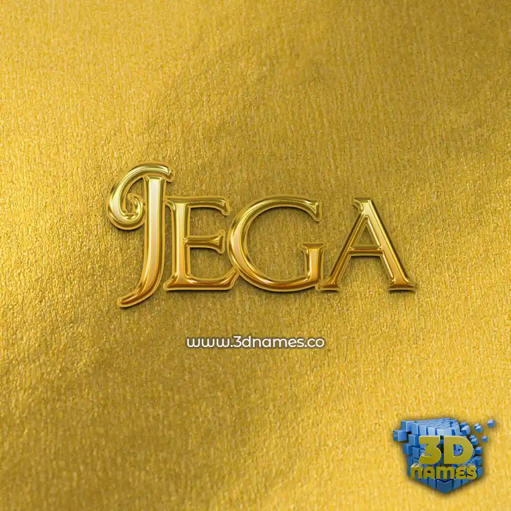 jega in All Gold style - 3D name wallpaper