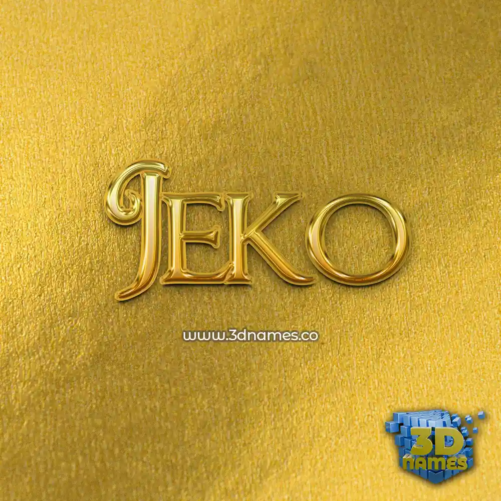 jeko in All Gold style - 3D name wallpaper