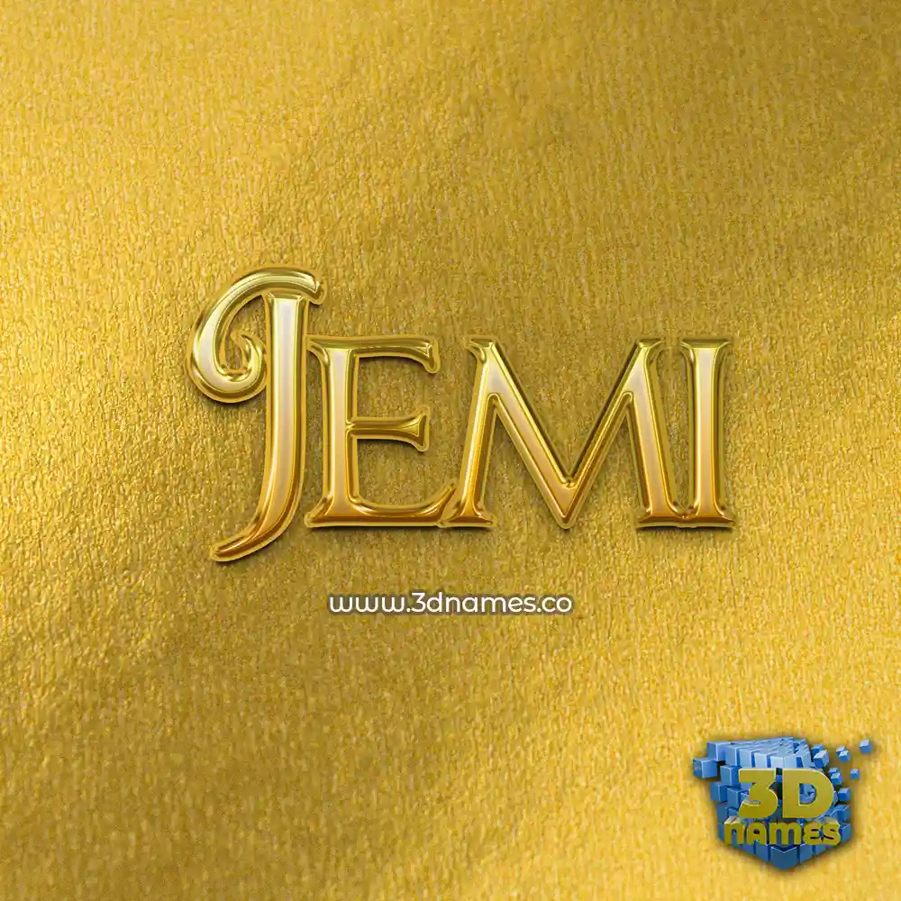 jemi in All Gold style - 3D name wallpaper