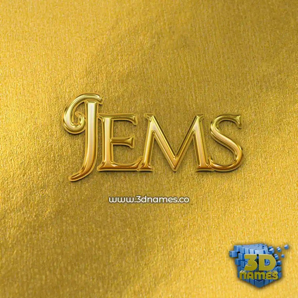 jems in All Gold style - 3D name wallpaper