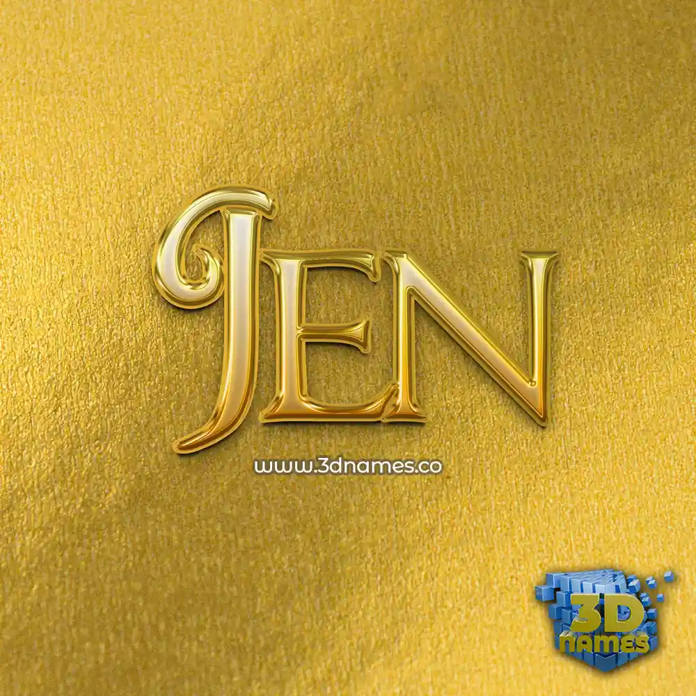 jen in All Gold style - 3D name wallpaper