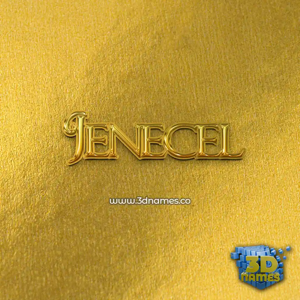 jenecel in All Gold style - 3D name wallpaper