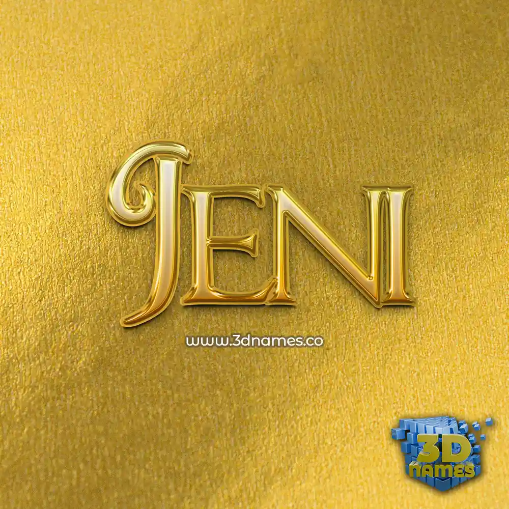 jeni in All Gold style - 3D name wallpaper