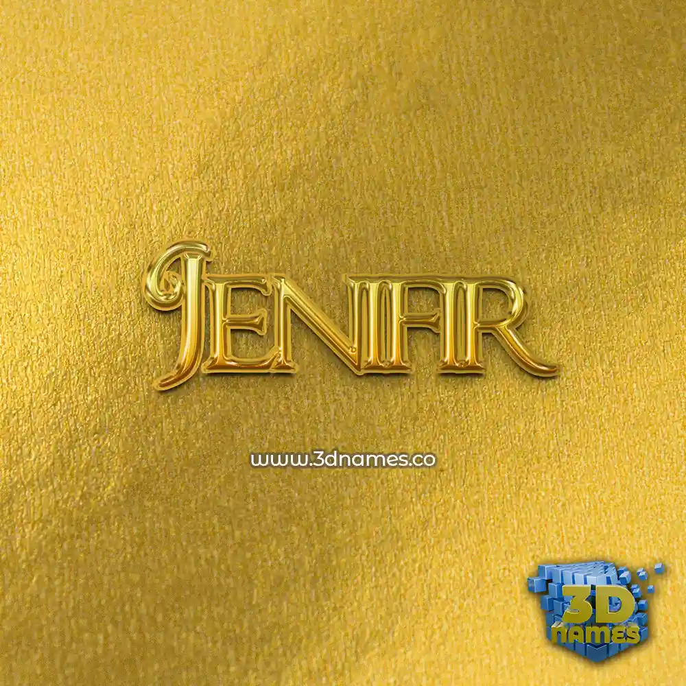 jenifir in All Gold style - 3D name wallpaper
