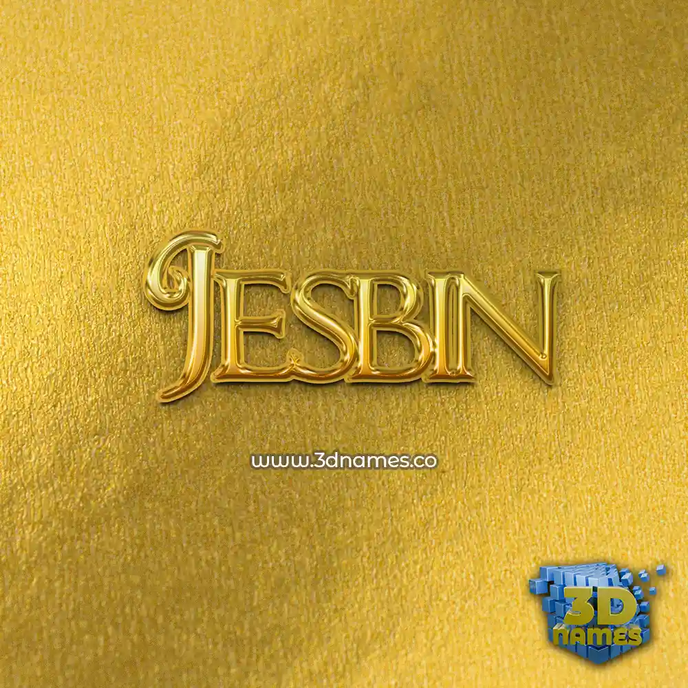 jesbin in All Gold style - 3D name wallpaper