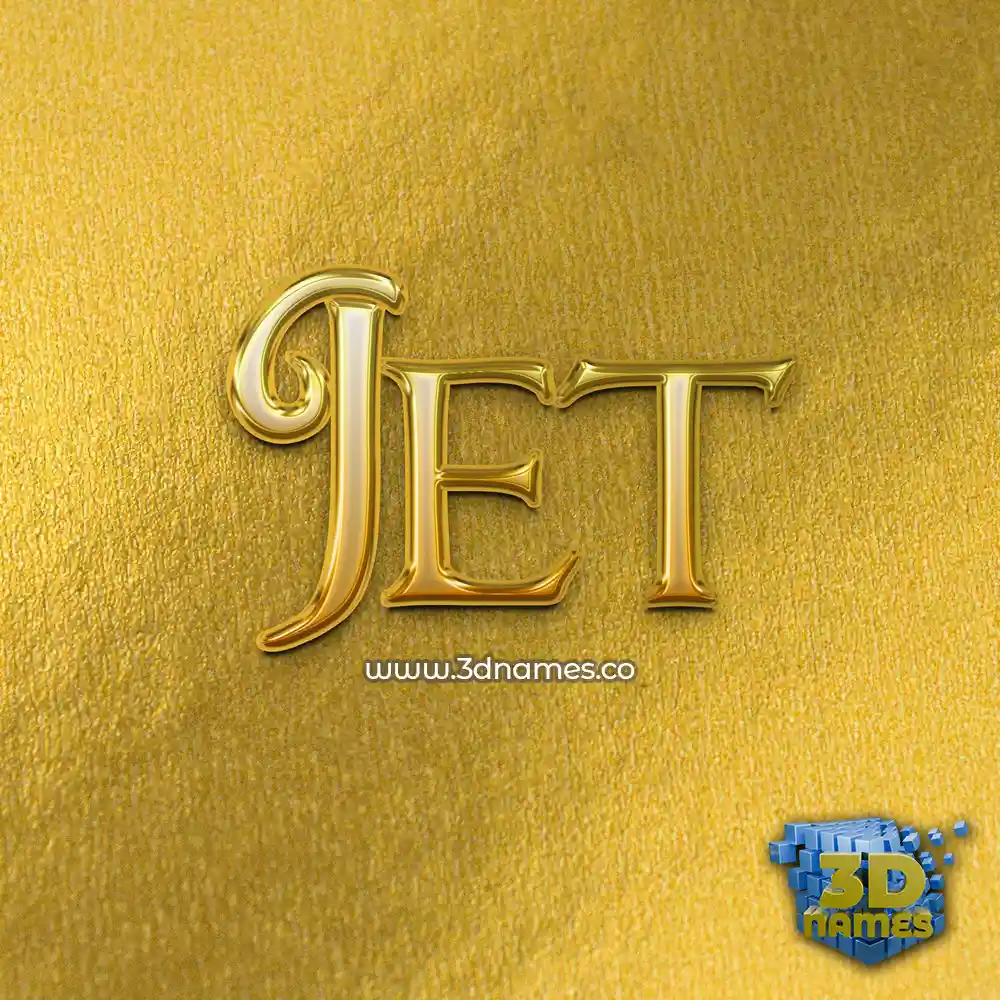 jet in All Gold style - 3D name wallpaper