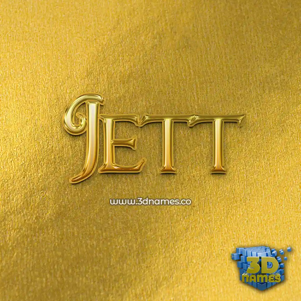 jett in All Gold style - 3D name wallpaper