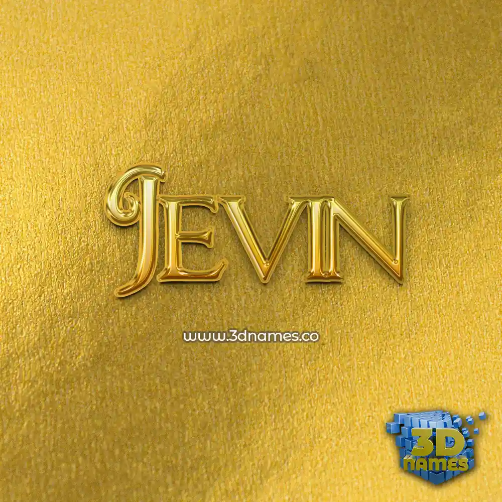 jevin in All Gold style - 3D name wallpaper