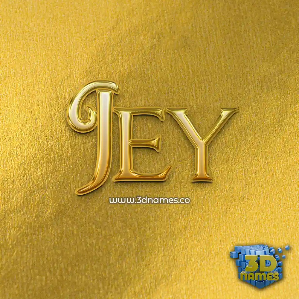 jey in All Gold style - 3D name wallpaper