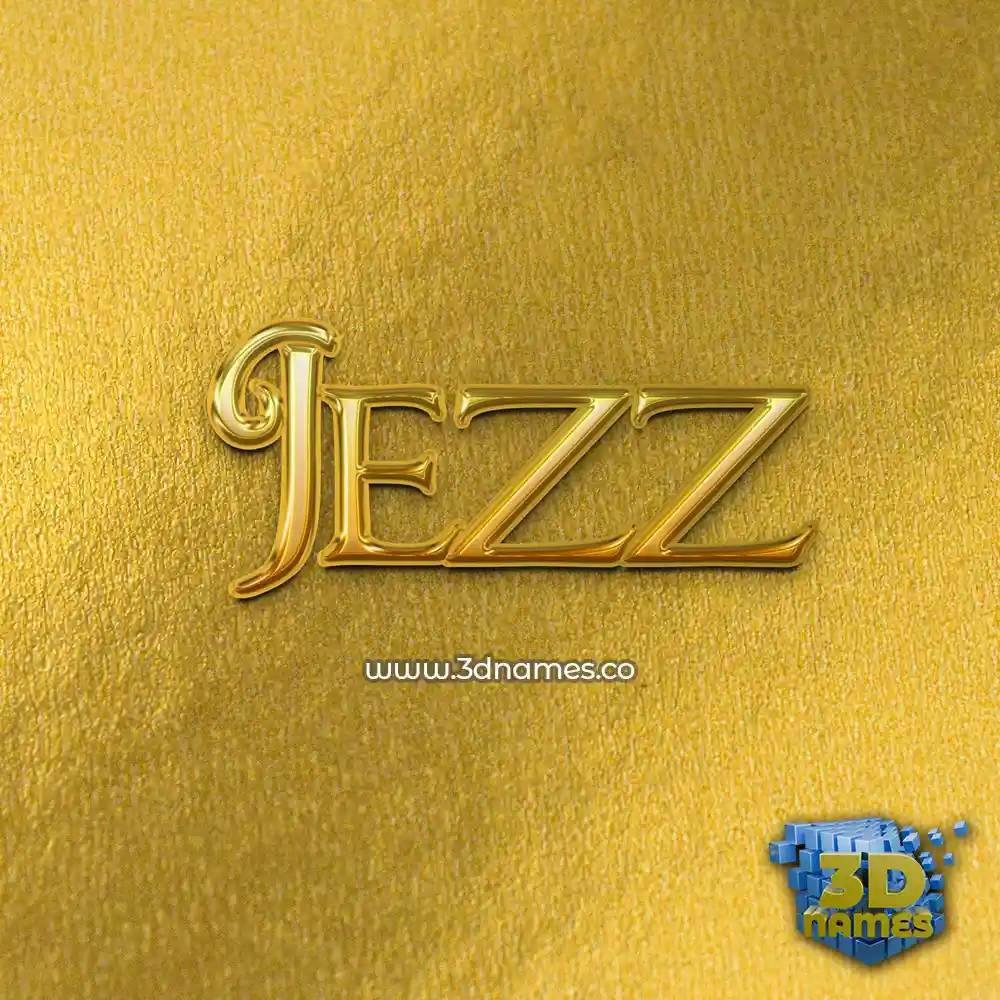 jezz in All Gold style - 3D name wallpaper