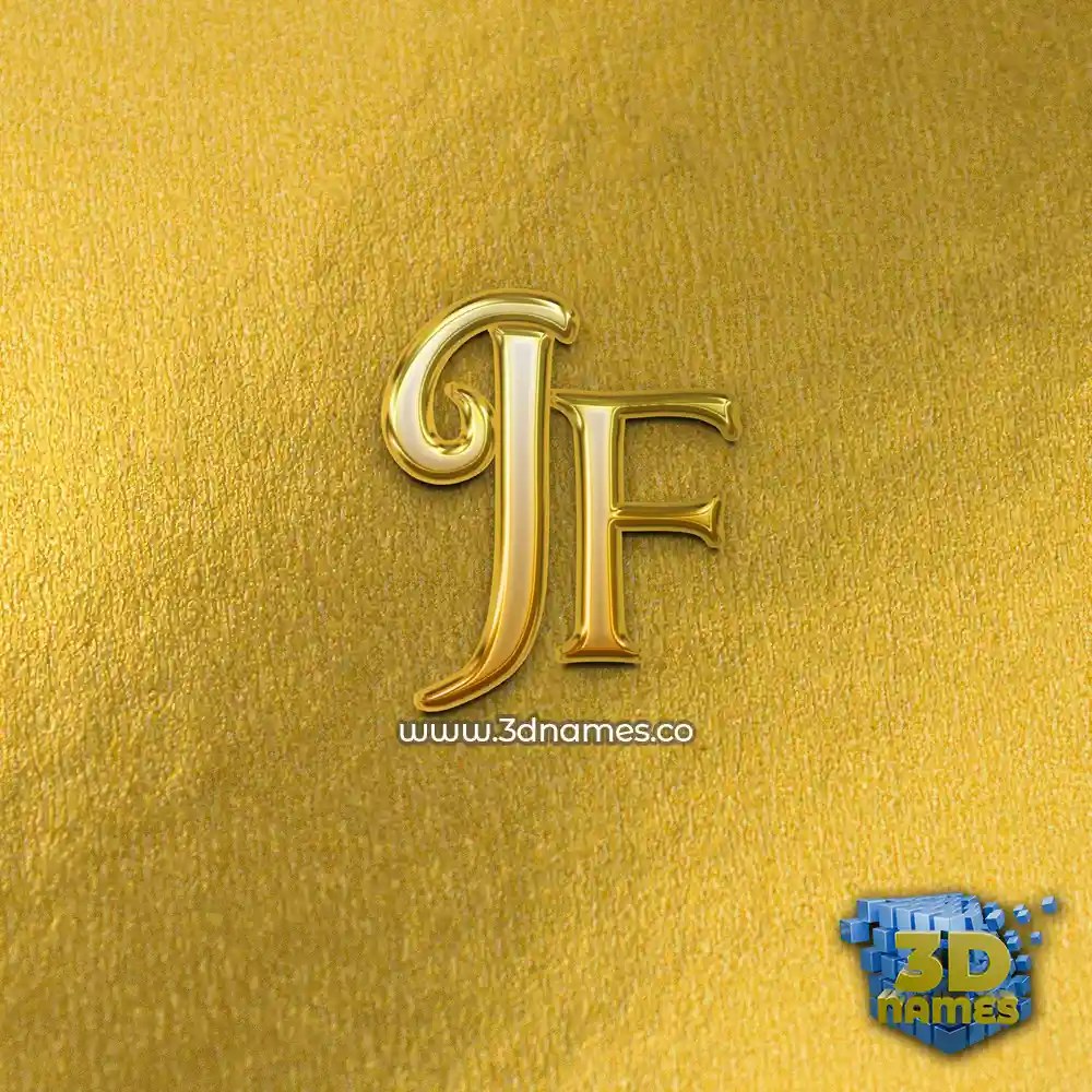 jf in All Gold style - 3D name wallpaper