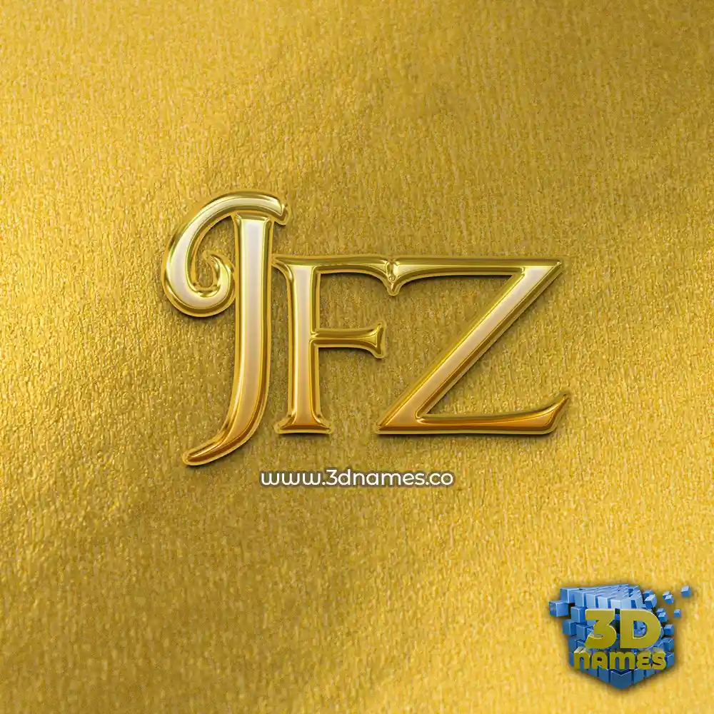 jfz in All Gold style - 3D name wallpaper