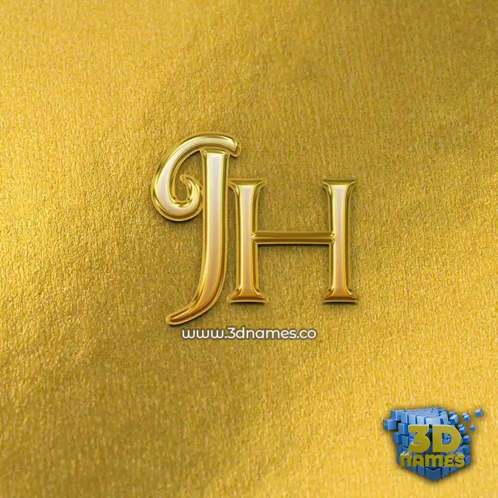 jh in All Gold style - 3D name wallpaper
