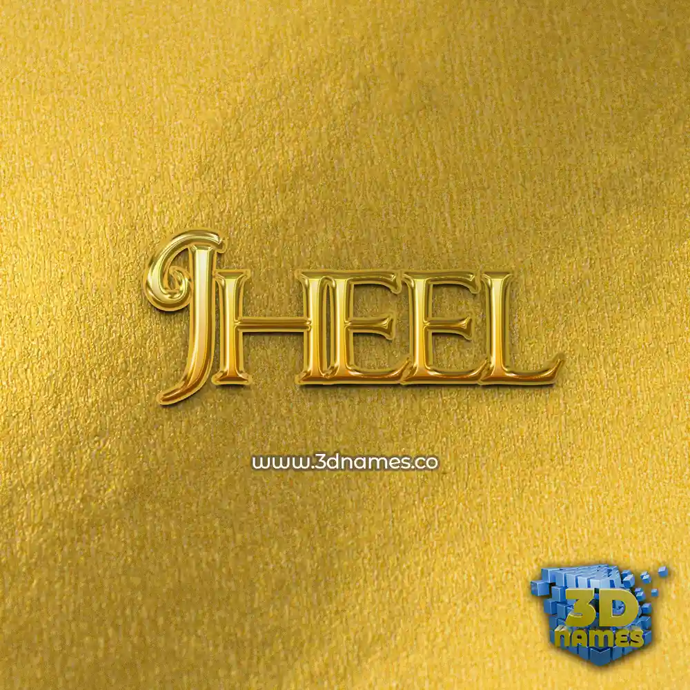 jheel in All Gold style - 3D name wallpaper