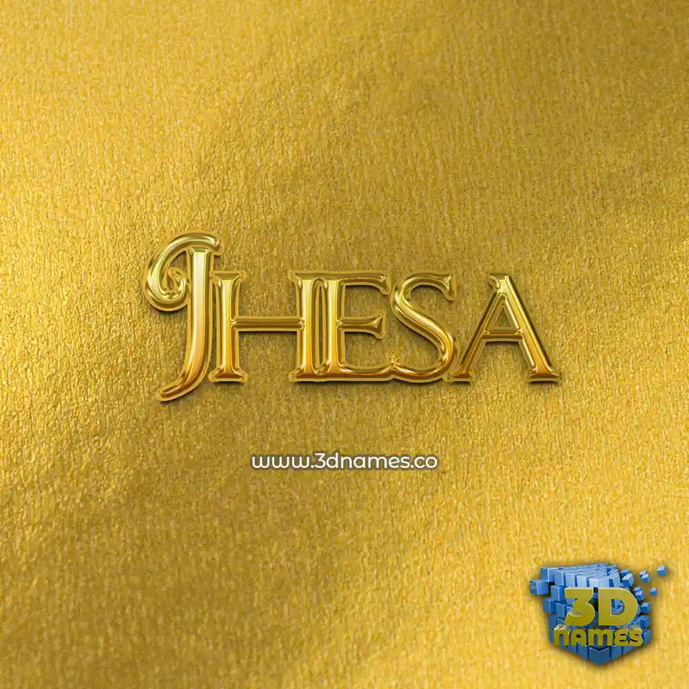 jhesa in All Gold style - 3D name wallpaper