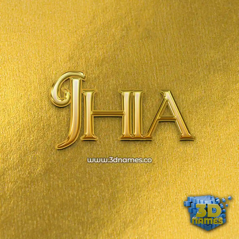 jhia in All Gold style - 3D name wallpaper