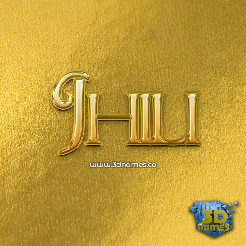 jhili in All Gold style - 3D name wallpaper