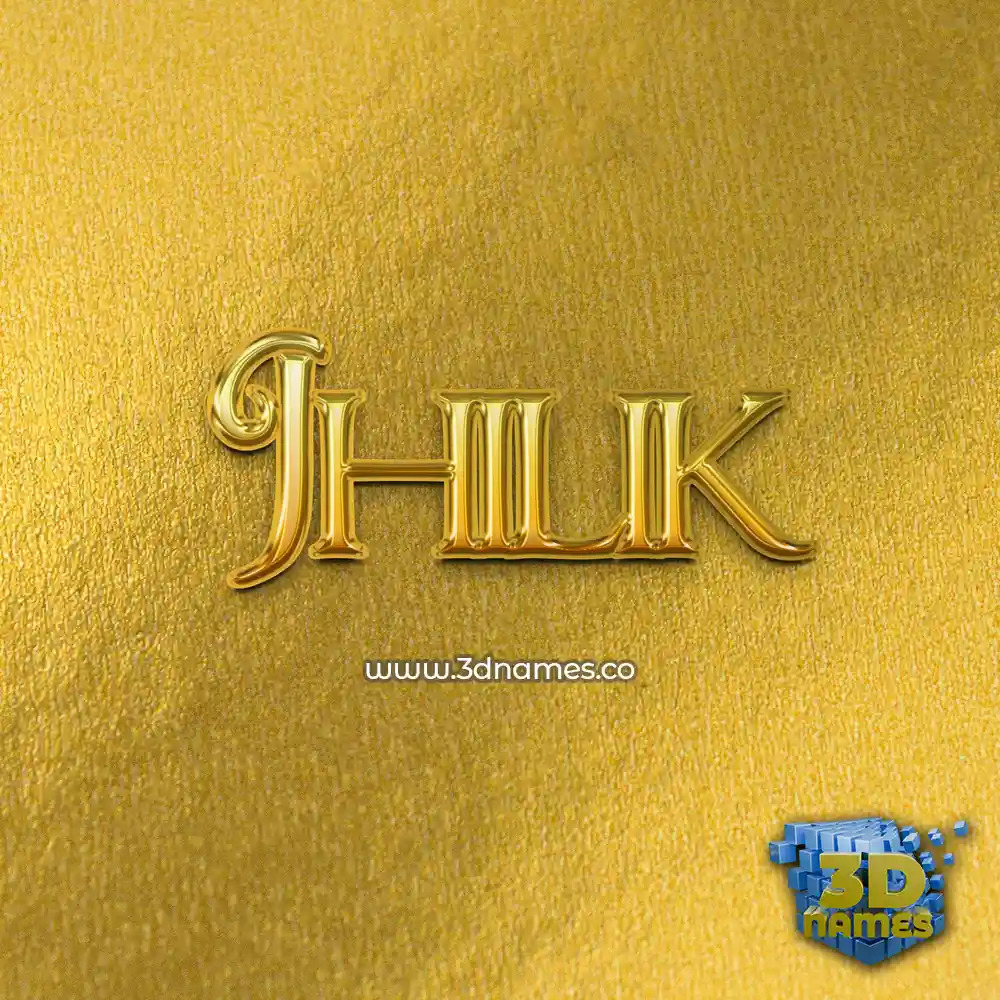 jhilik in All Gold style - 3D name wallpaper