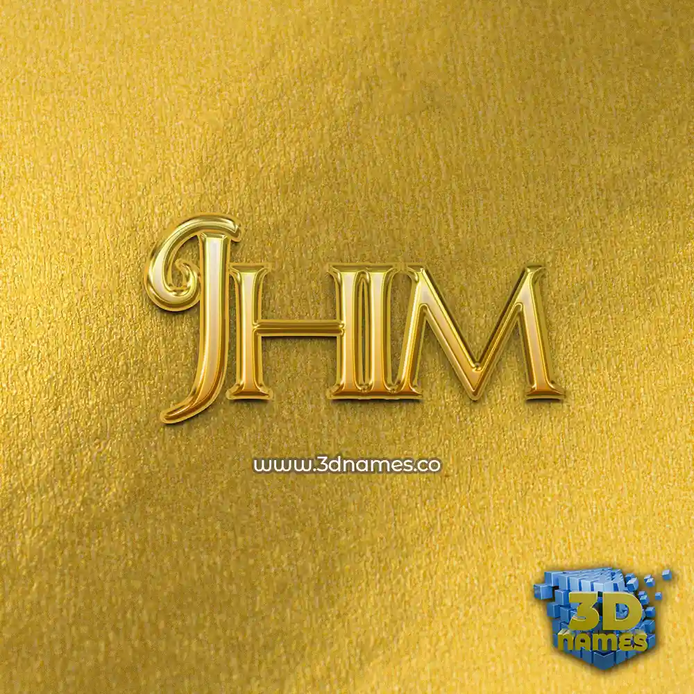 jhim in All Gold style - 3D name wallpaper