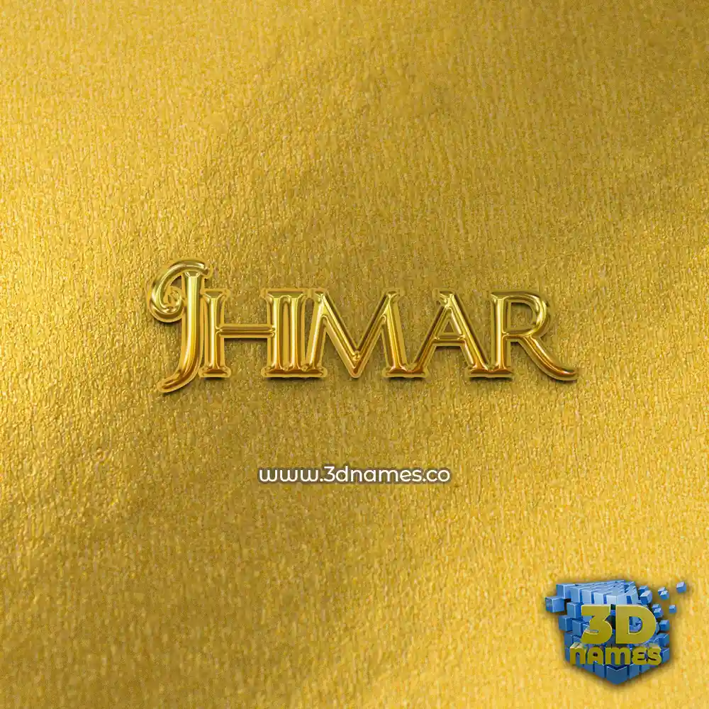 jhimar in All Gold style - 3D name wallpaper