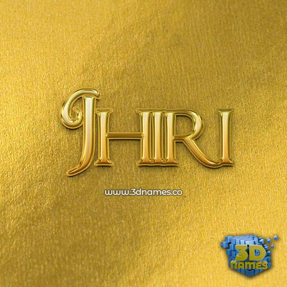jhiri in All Gold style - 3D name wallpaper