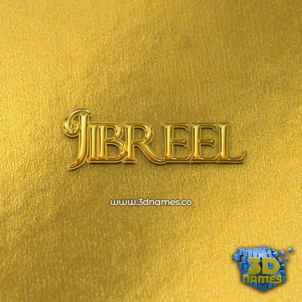 jibreel in All Gold style - 3D name wallpaper