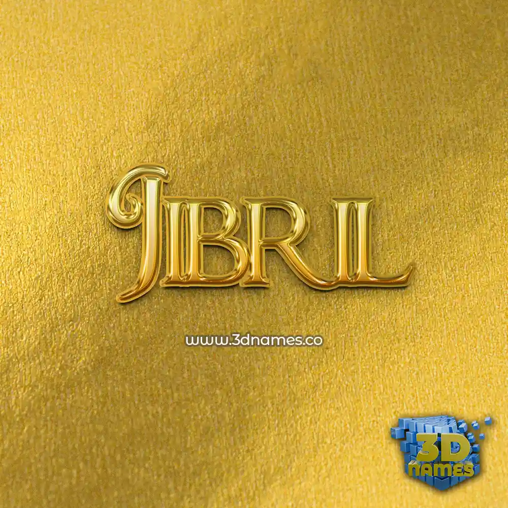 jibril in All Gold style - 3D name wallpaper