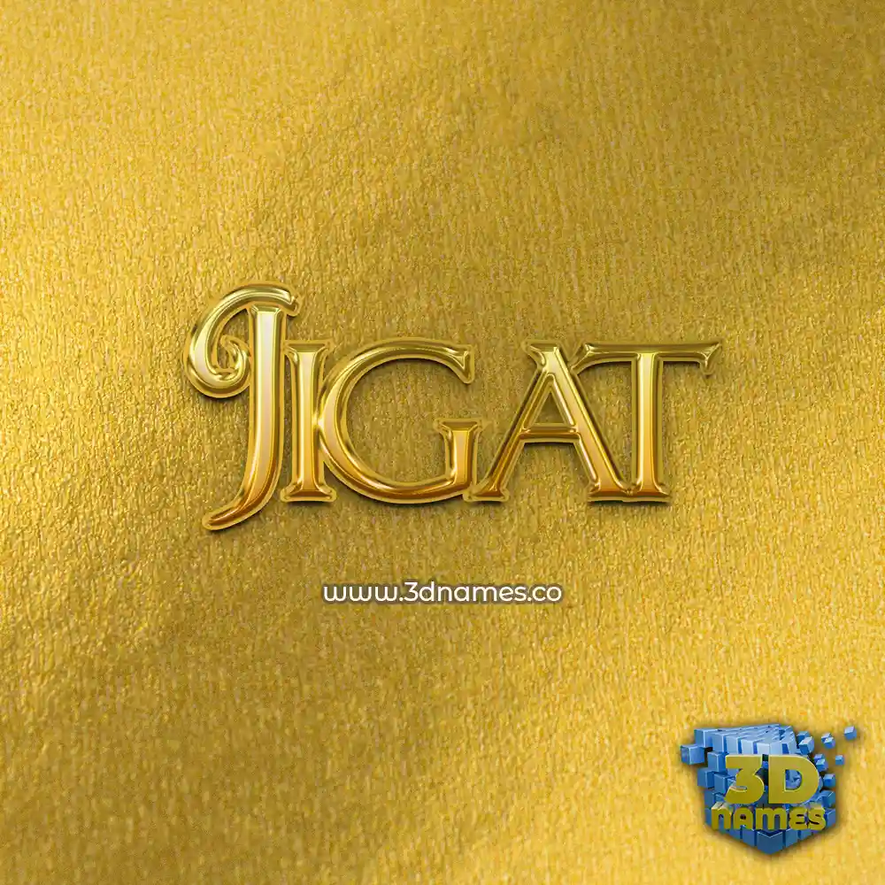 jigat in All Gold style - 3D name wallpaper
