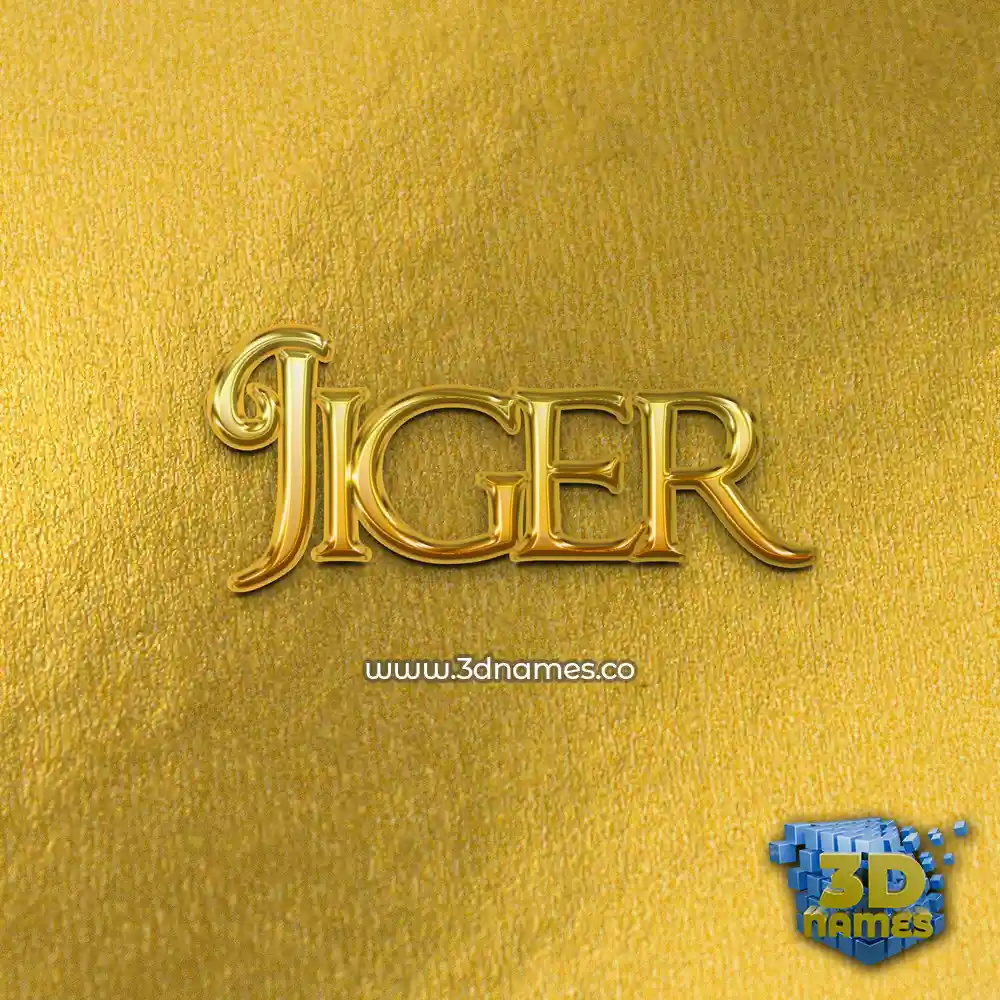 jiger in All Gold style - 3D name wallpaper