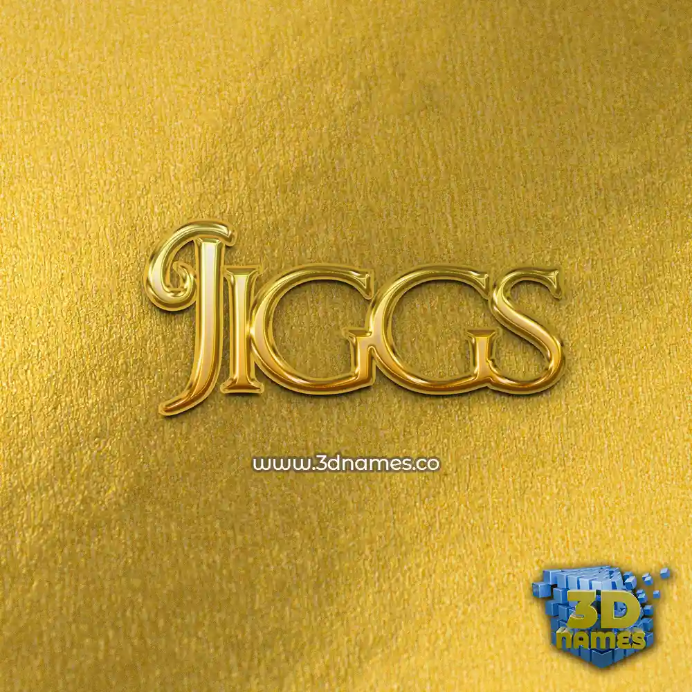 jiggs in All Gold style - 3D name wallpaper