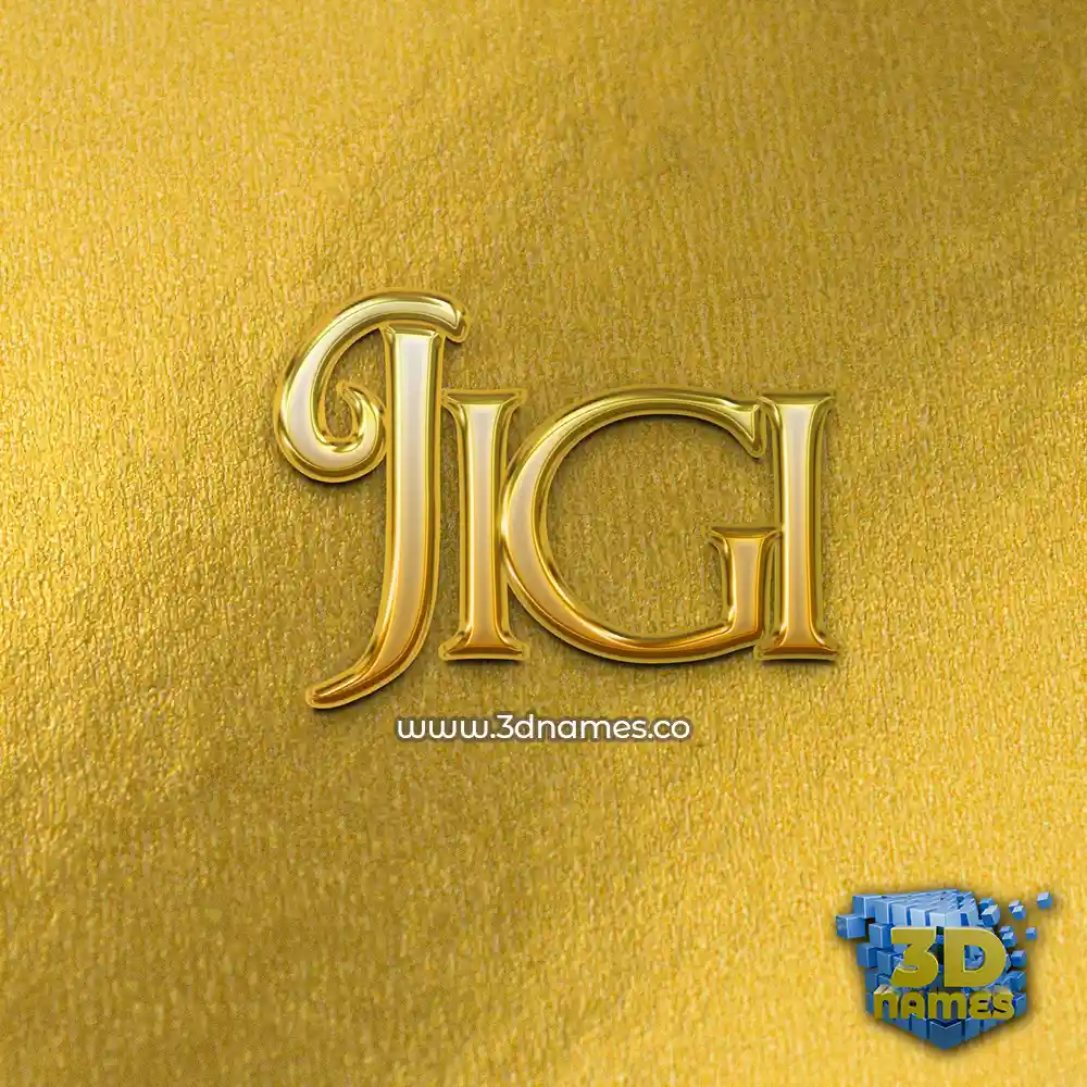 jigi in All Gold style - 3D name wallpaper