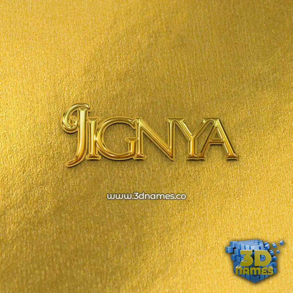 jignya in All Gold style - 3D name wallpaper