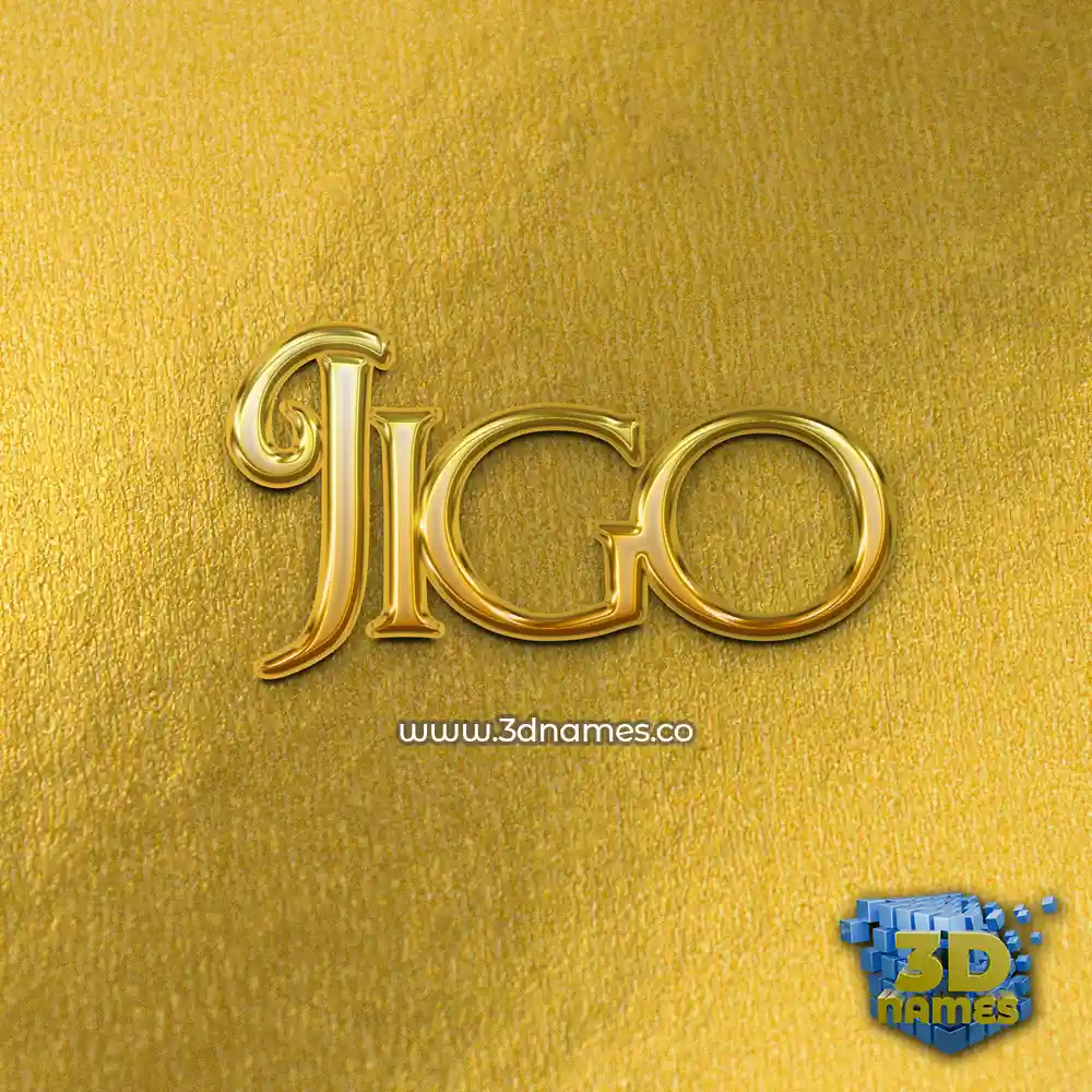 jigo in All Gold style - 3D name wallpaper