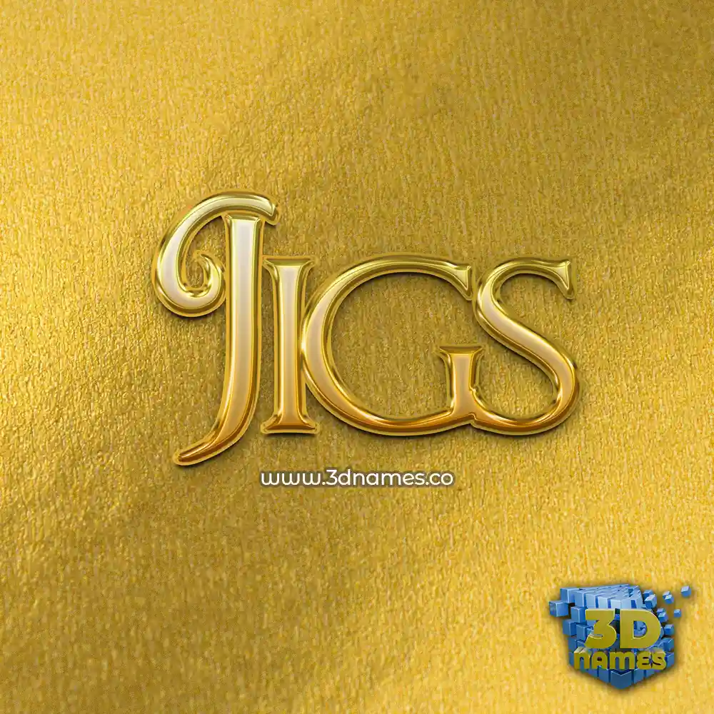 jigs in All Gold style - 3D name wallpaper