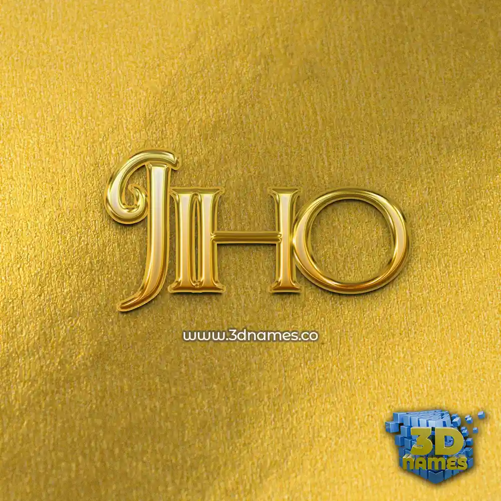 jiho in All Gold style - 3D name wallpaper