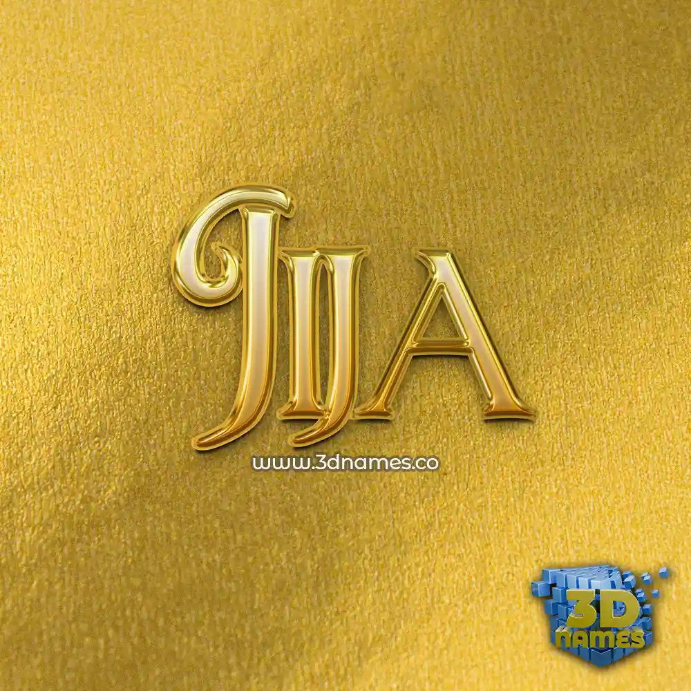jija in All Gold style - 3D name wallpaper